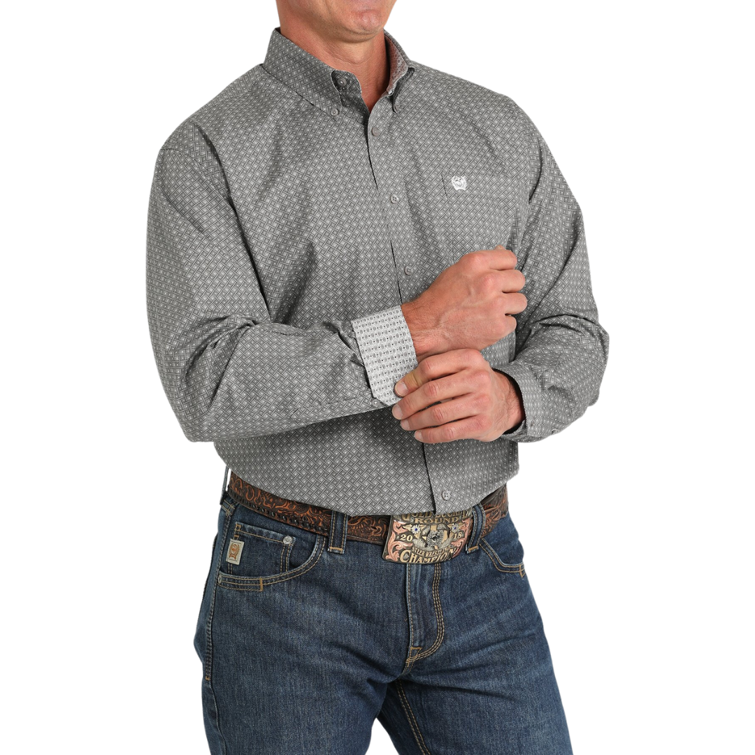 Cinch Men's Print Grey Shirt