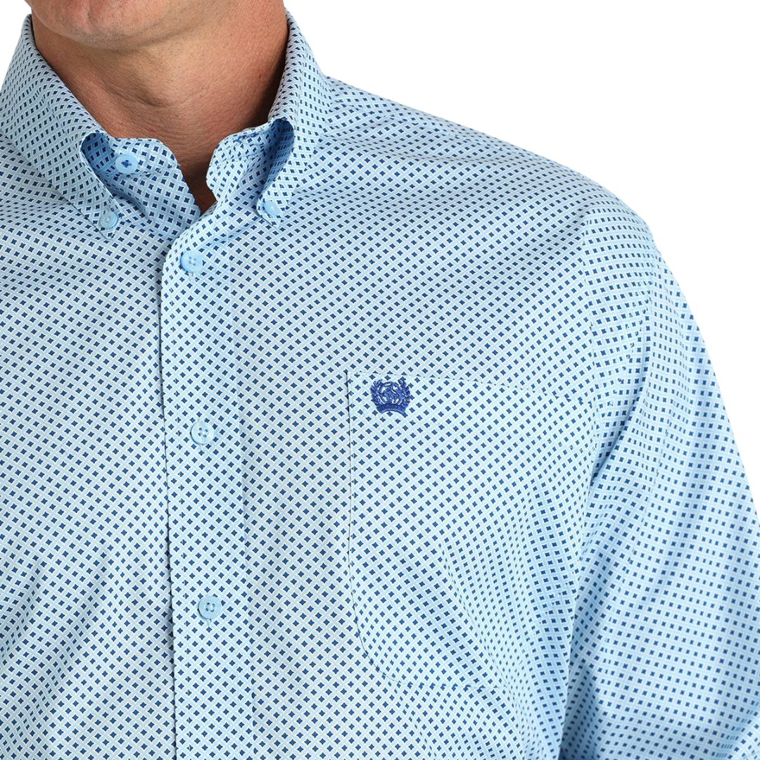 Cinch Men's Diamond Print Light Blue Shirt