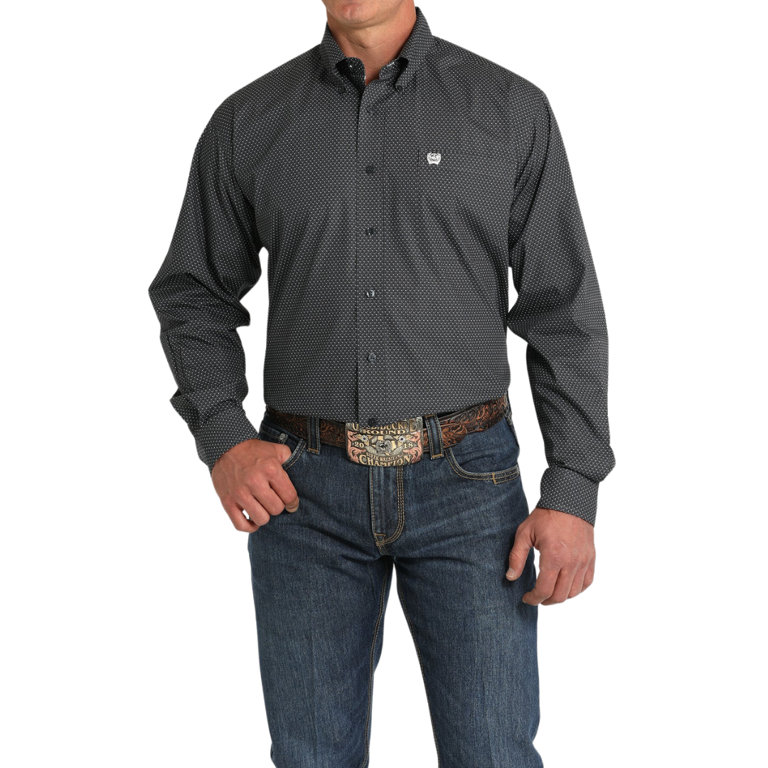 Cinch Men's Match Boy's Geometric Print Blue Shirt