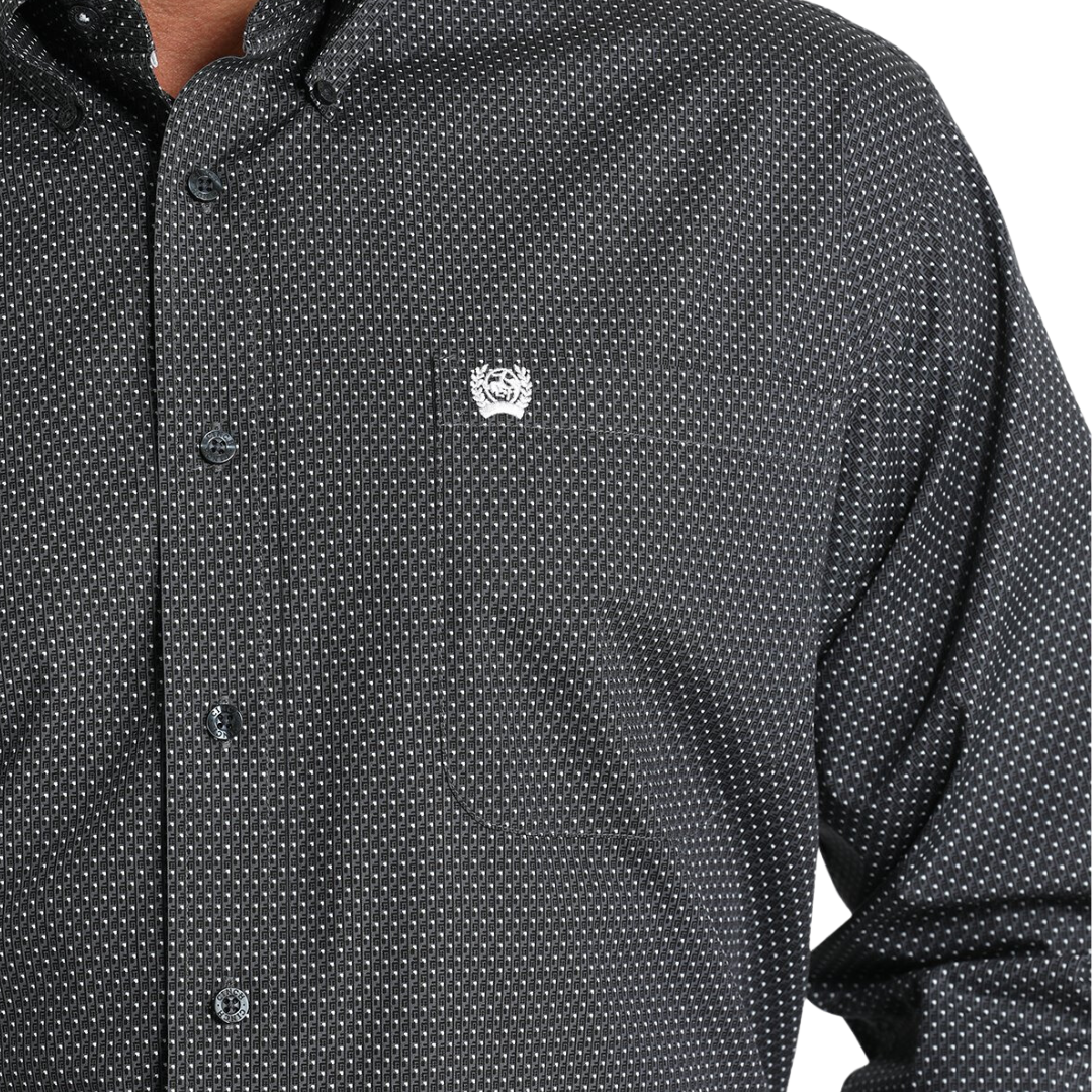 Cinch Men's Match Boy's Geometric Print Blue Shirt