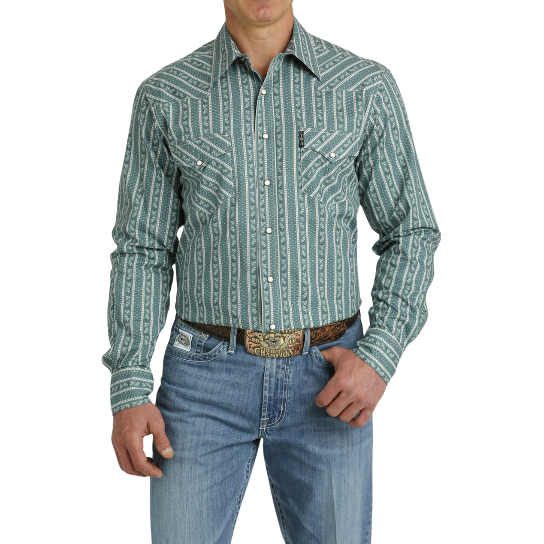 Cinch Men's Modern Western Green Shirt