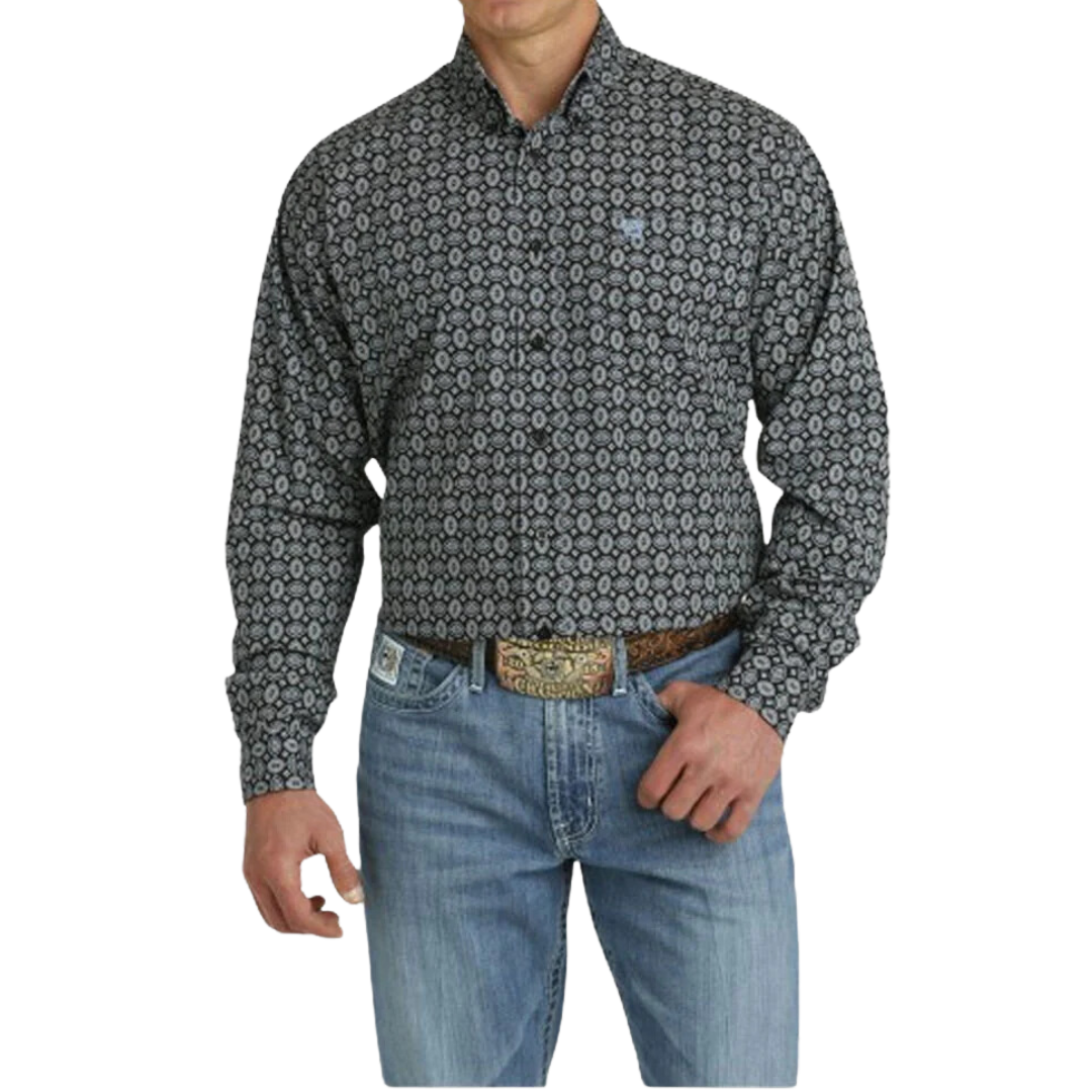 Cinch Men's Print Black Shirt