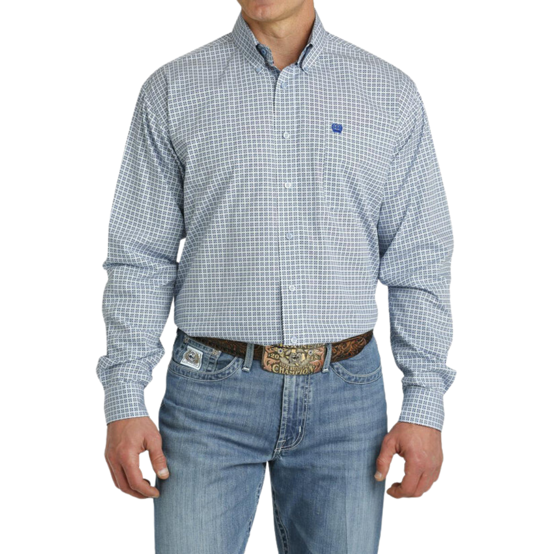 Cinch Men's Geo Print Light Blue Shirt