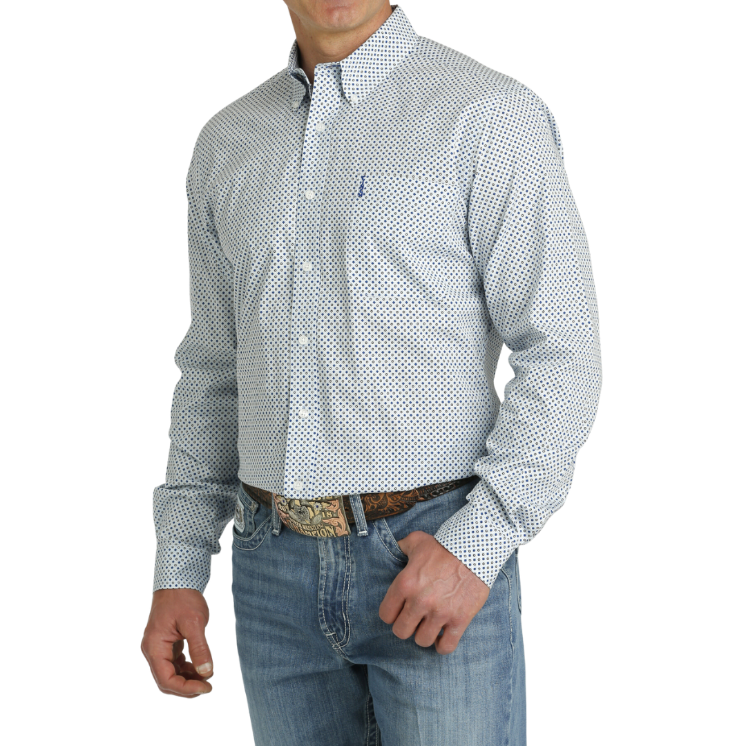 Cinch Men's Light Blue Print Shirt