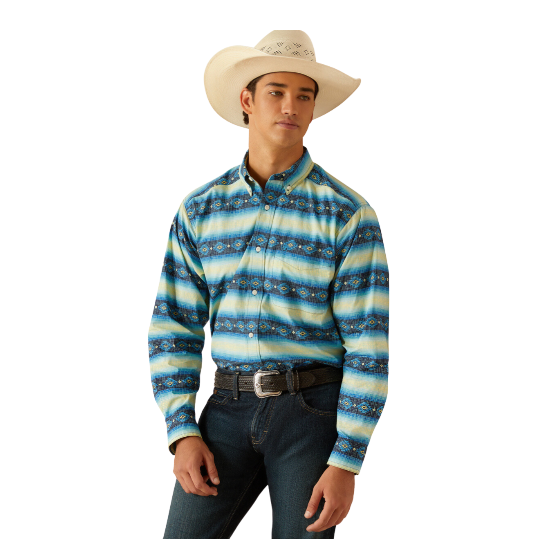 Ariat Men's Penn Button Down Blue Shirt