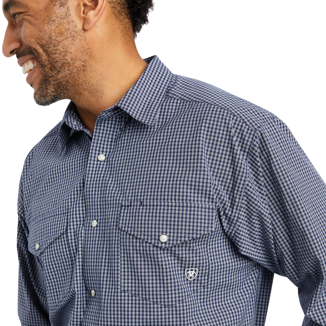Ariat Men's Pro Snap Giovani Long Sleeve Peacoat Shirt