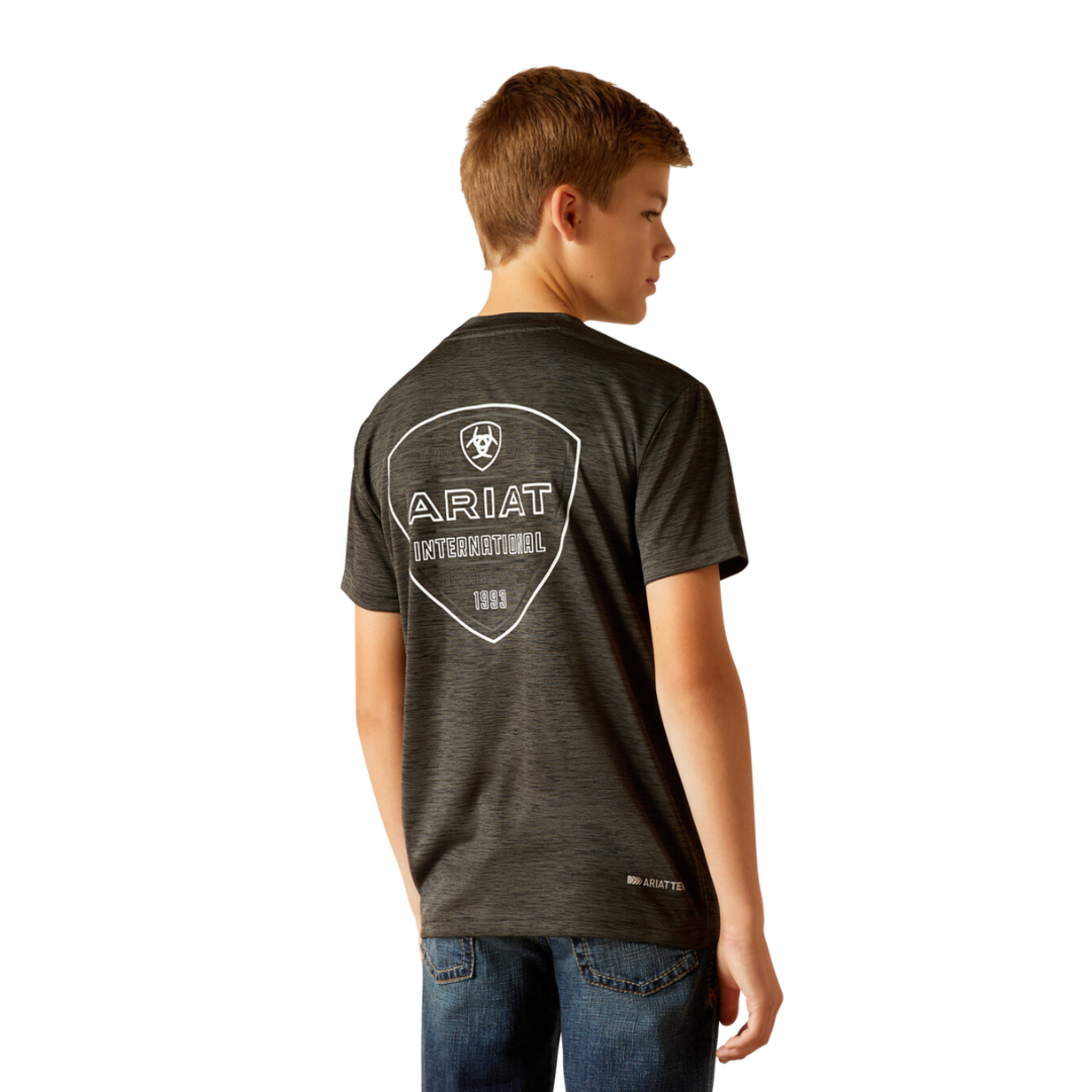 Ariat Youth Boy's Charger Crestline Charcoal Shirt