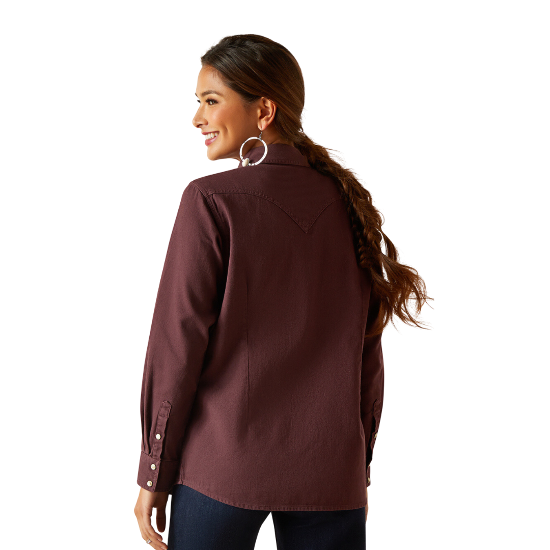 Ariat Women's Real Jurlington Snap Brown Shirt