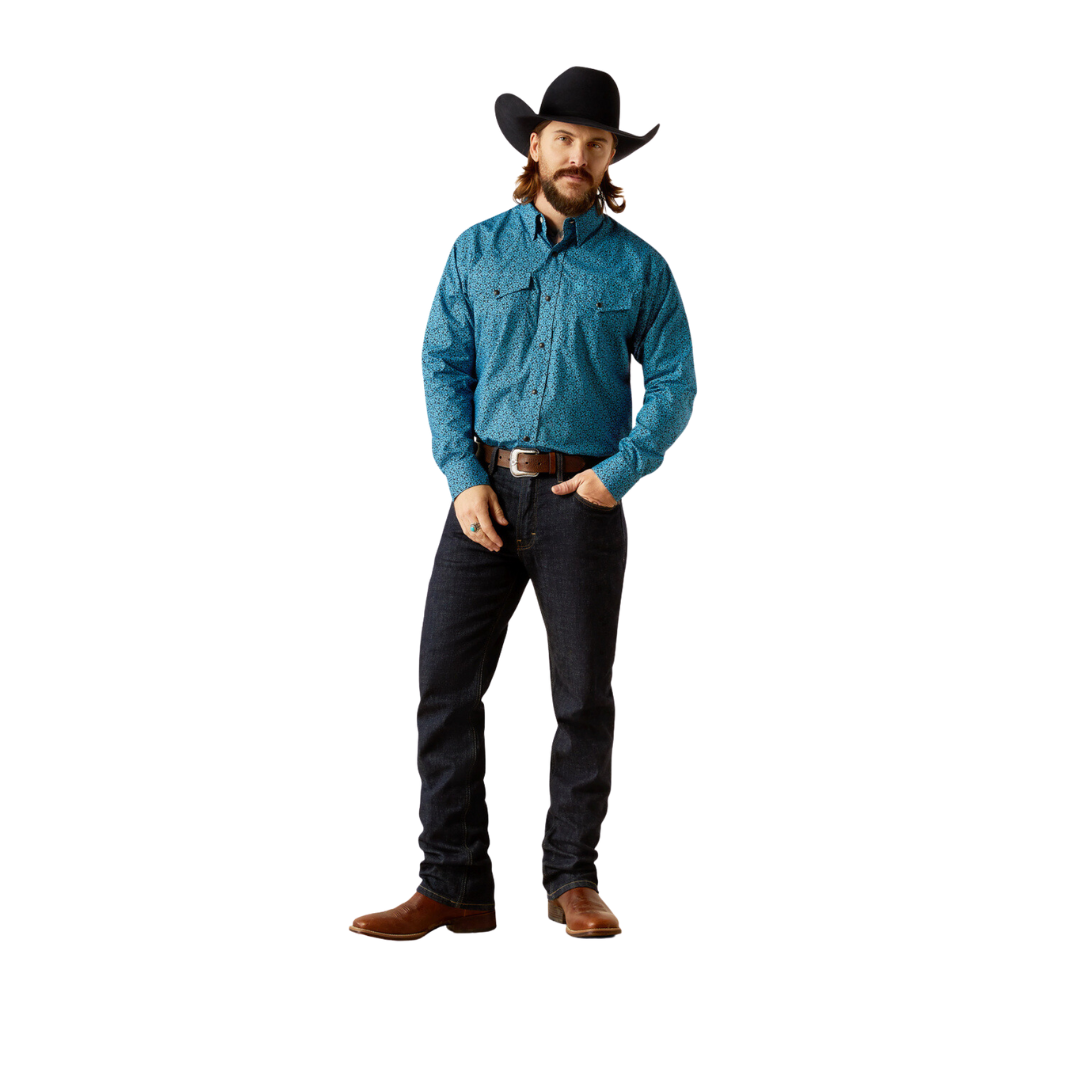Ariat Men's Woodrow Snap Blue Shirt