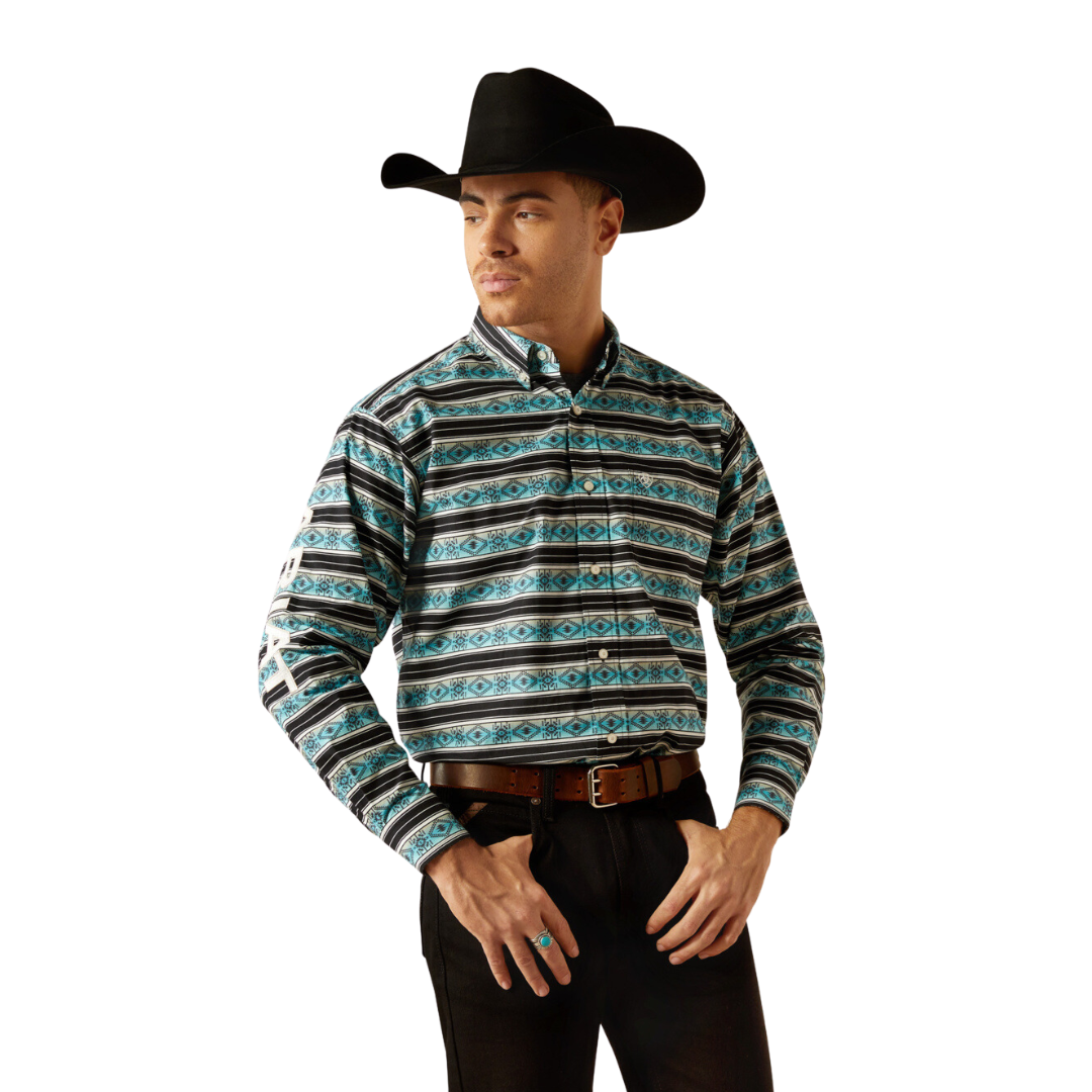 Ariat Men's Team Osborne Turquoise White Shirt
