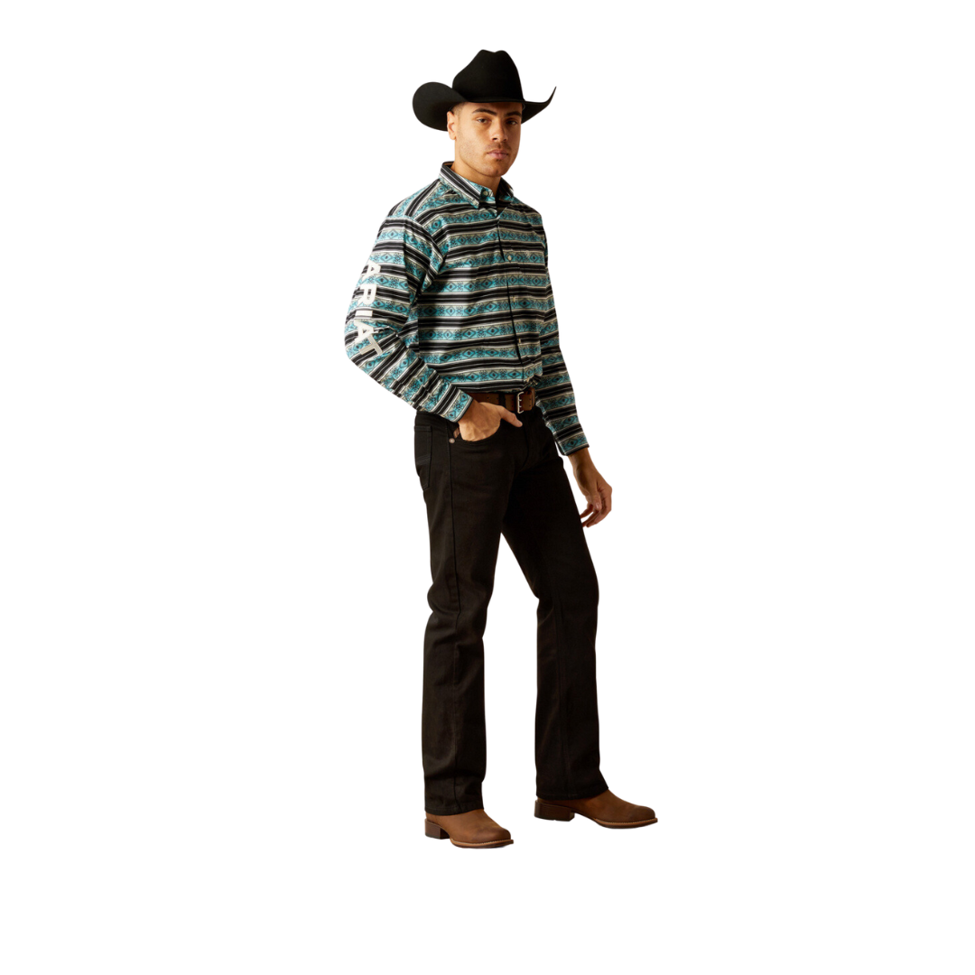 Ariat Men's Team Osborne Turquoise White Shirt