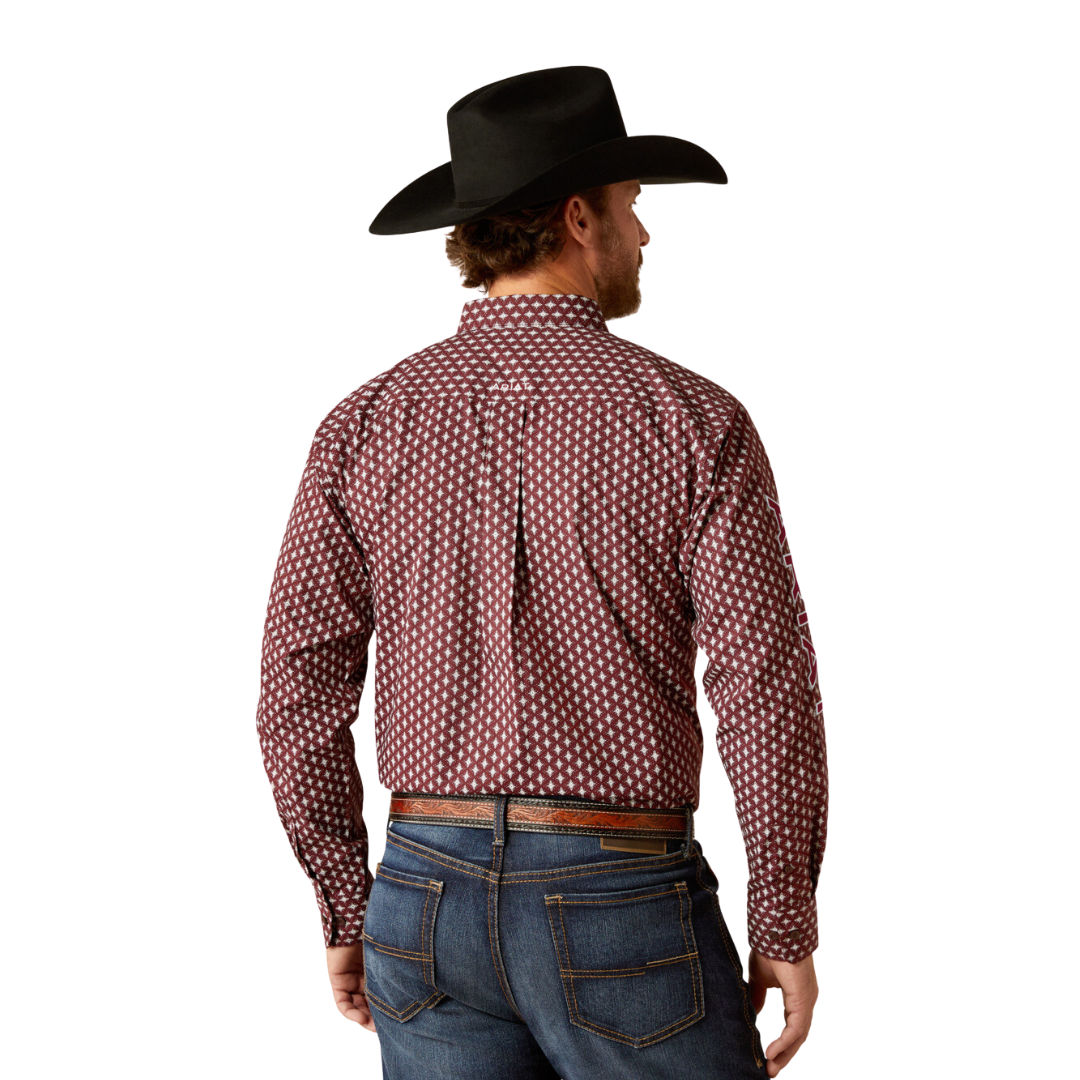 Ariat Men's Team Omar Dark Red Navy Shirt