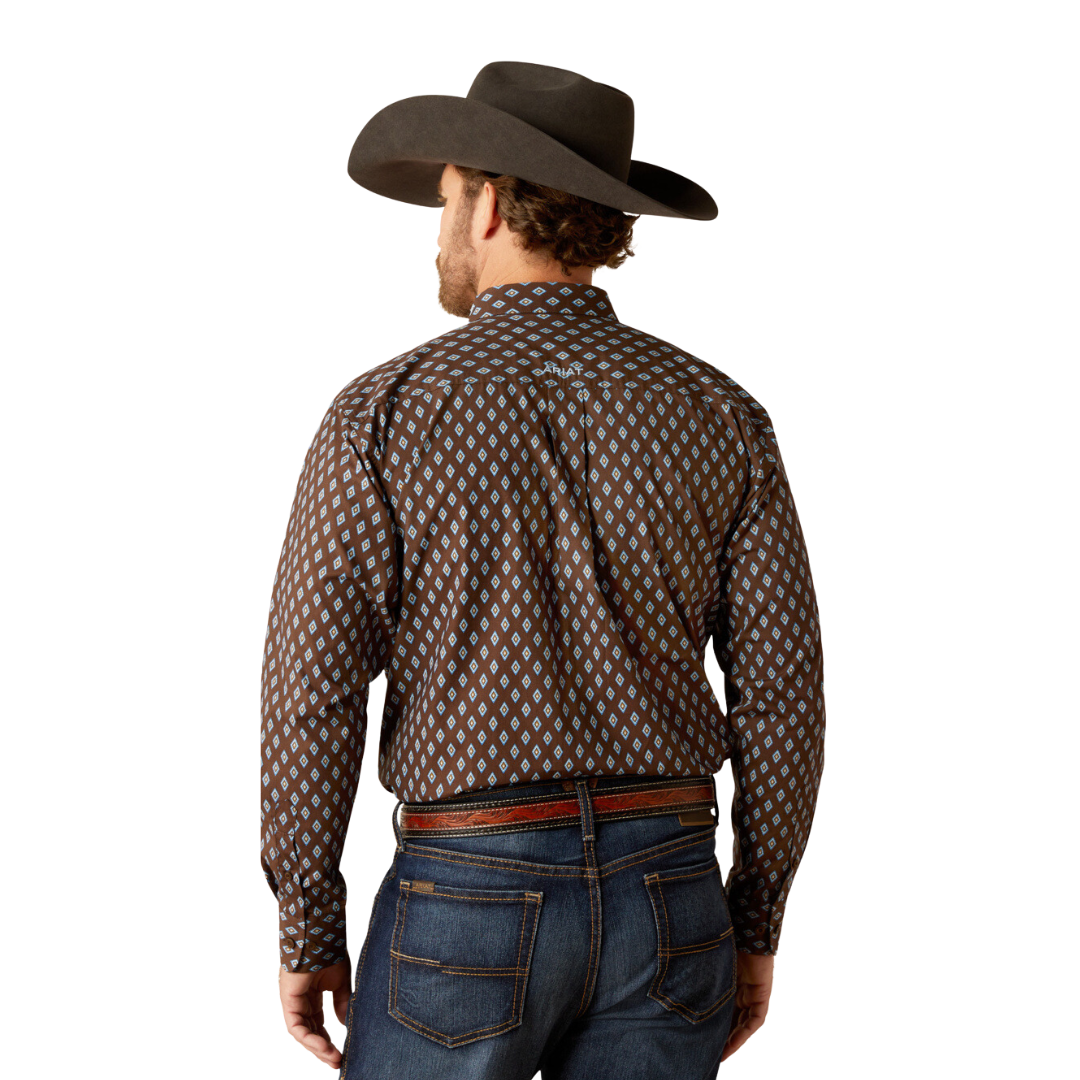 Ariat Men's Team Oak Brown Light Blue Shirt