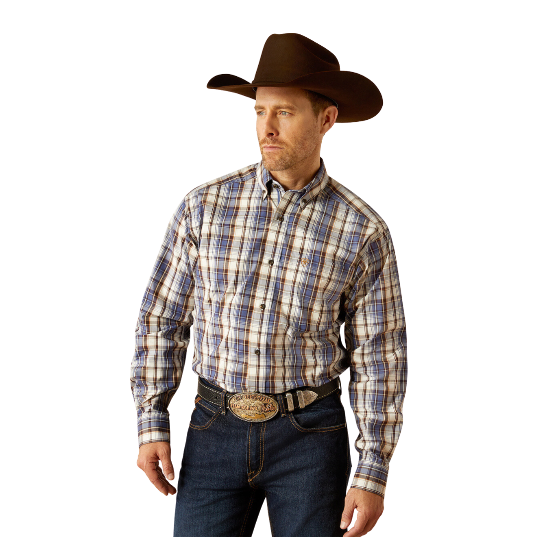 Ariat Men's Pro Cameron Grey Blue Shirt