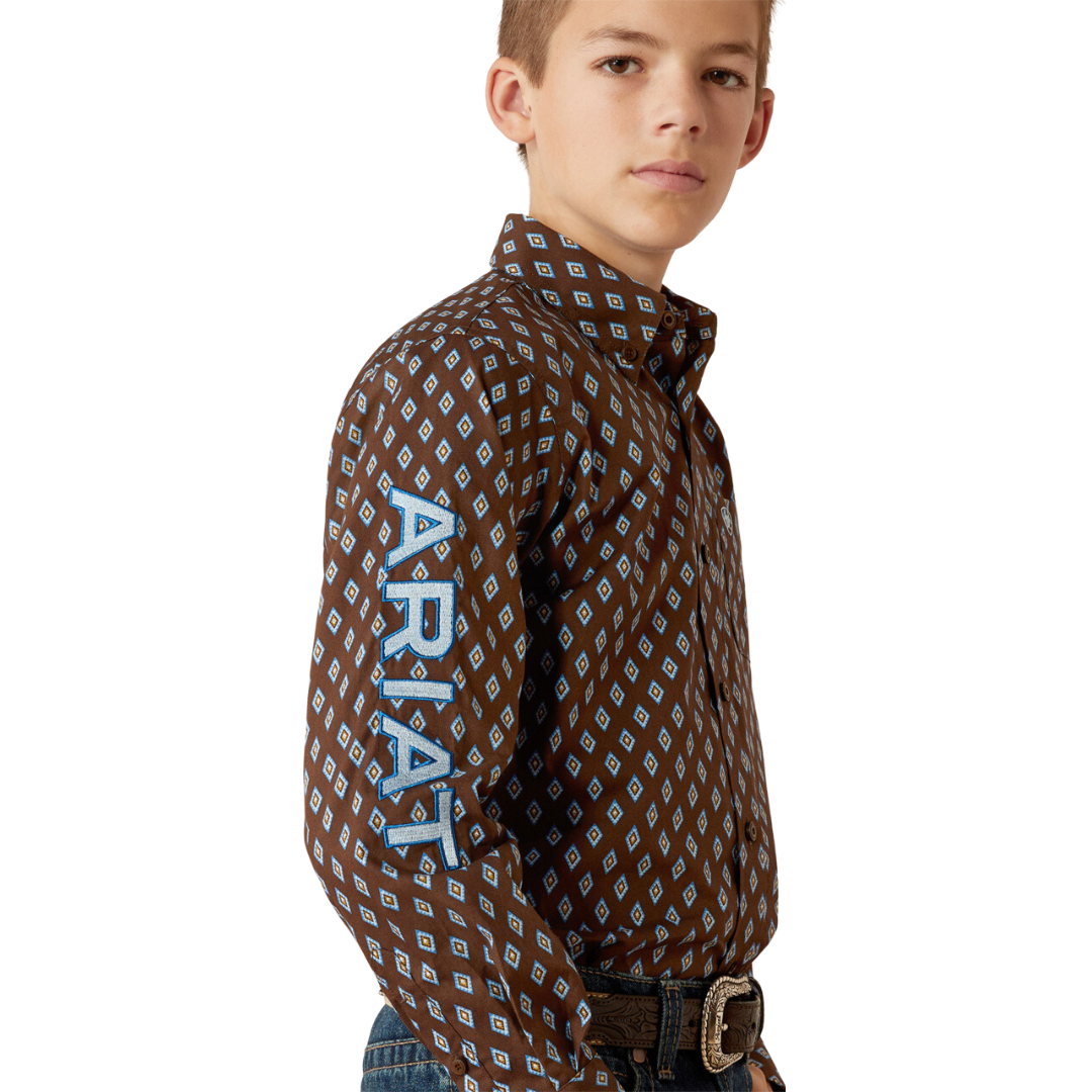 Ariat Youth Boy's Team Oak Brown Shirt