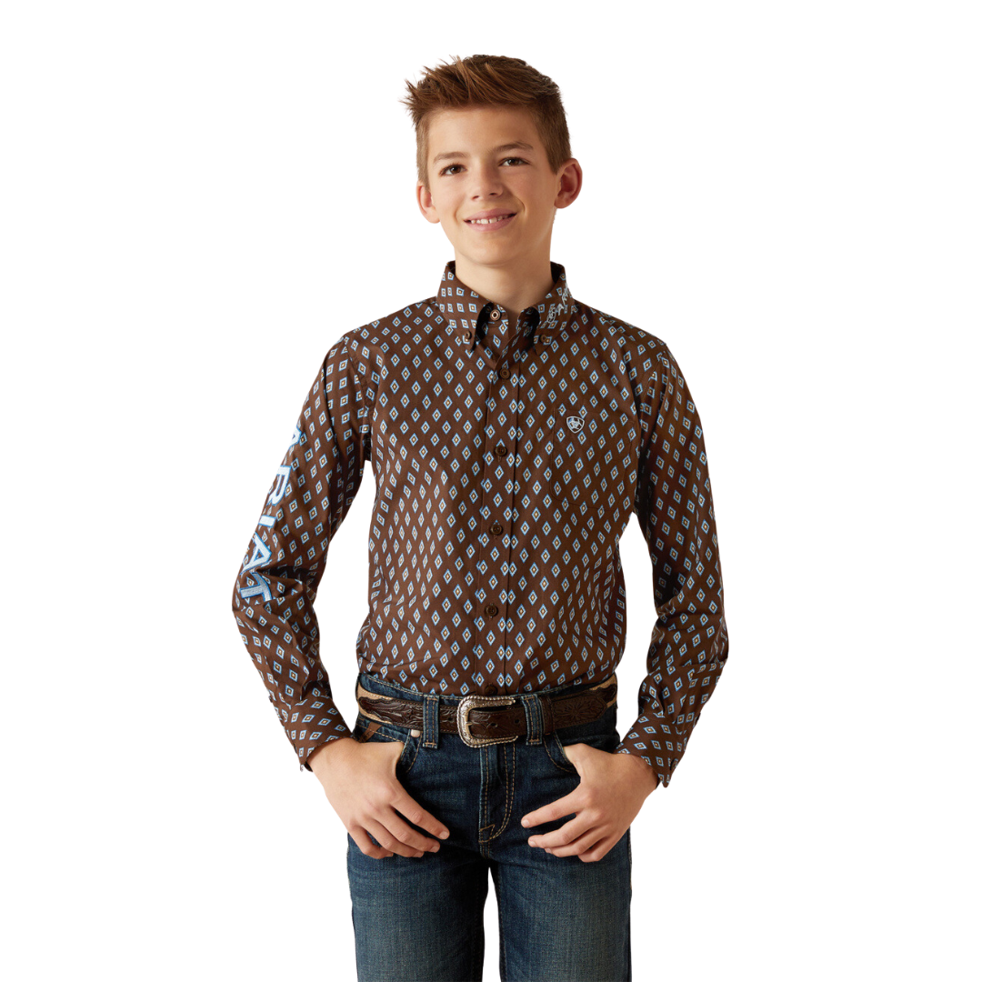 Ariat Youth Boy's Team Oak Brown Shirt