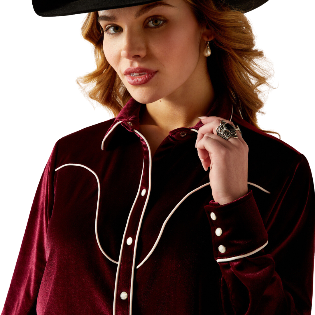 Ariat Women's Casa Rosa Burgundy Shirt