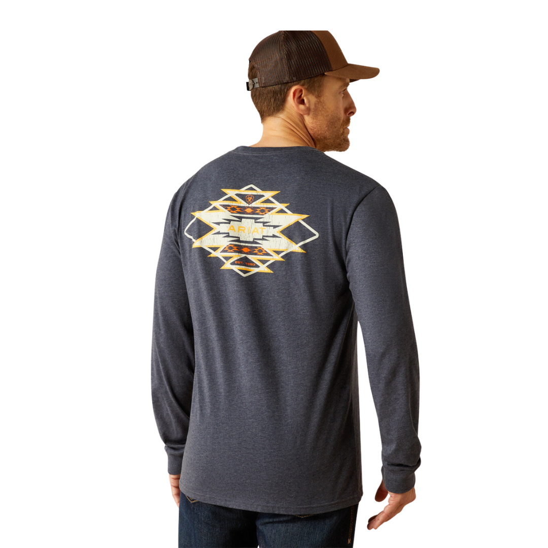 Ariat Men's Saltillo Lockup Navy Heather Shirt
