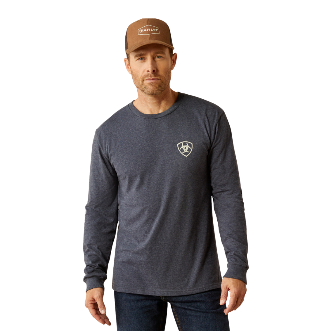 Ariat Men's Saltillo Lockup Navy Heather Shirt