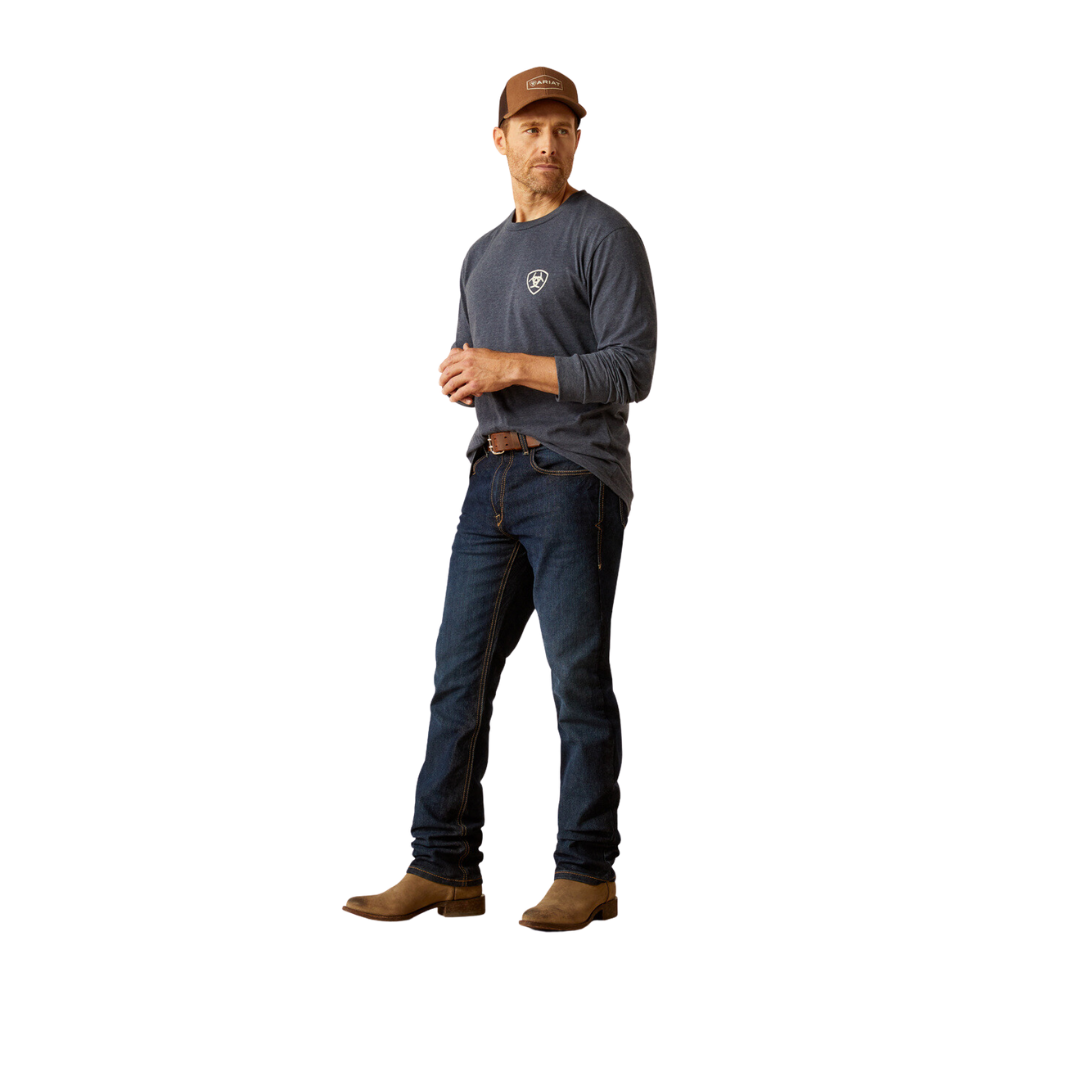 Ariat Men's Saltillo Lockup Navy Heather Shirt
