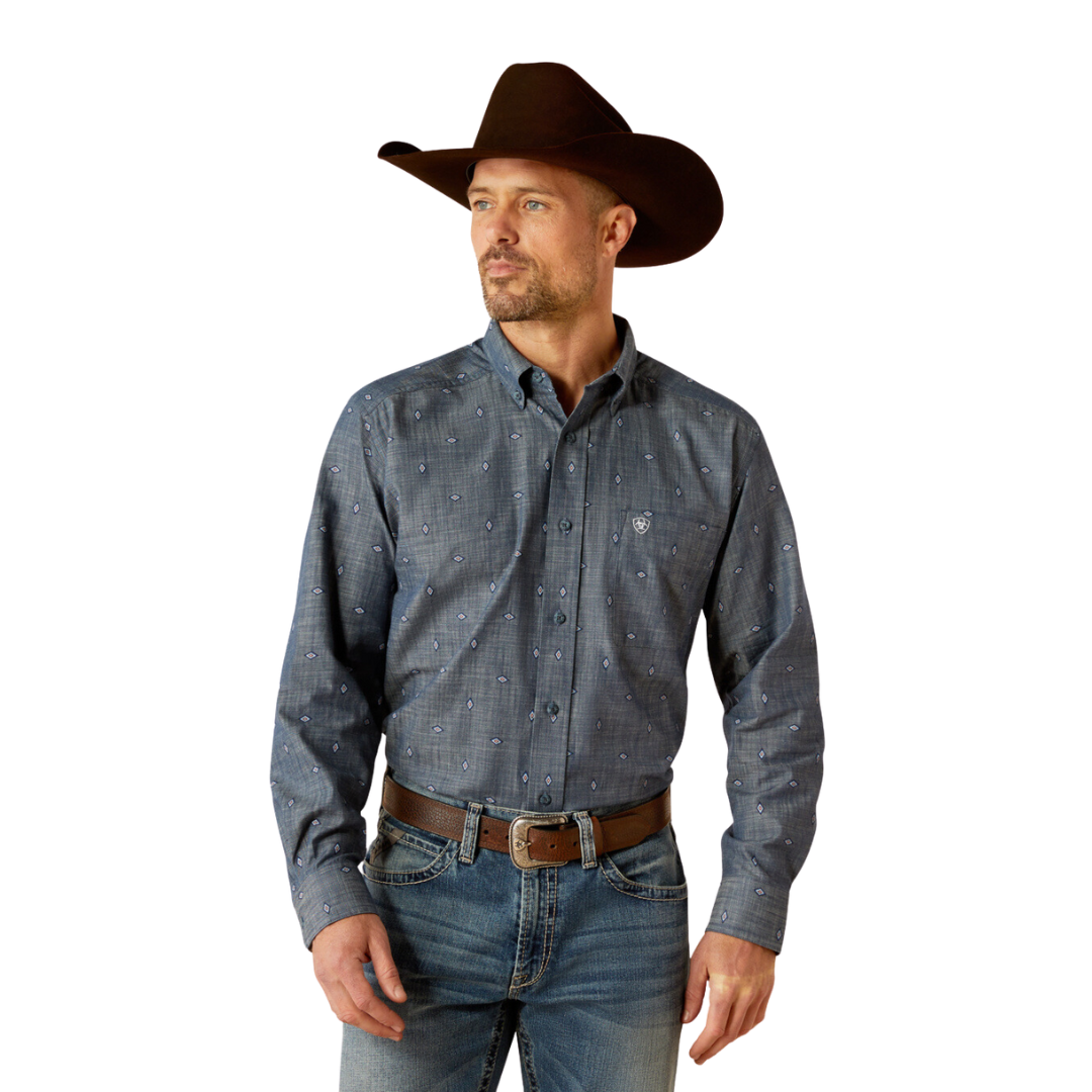 Ariat Men's Robert Chambray Blue Shirt