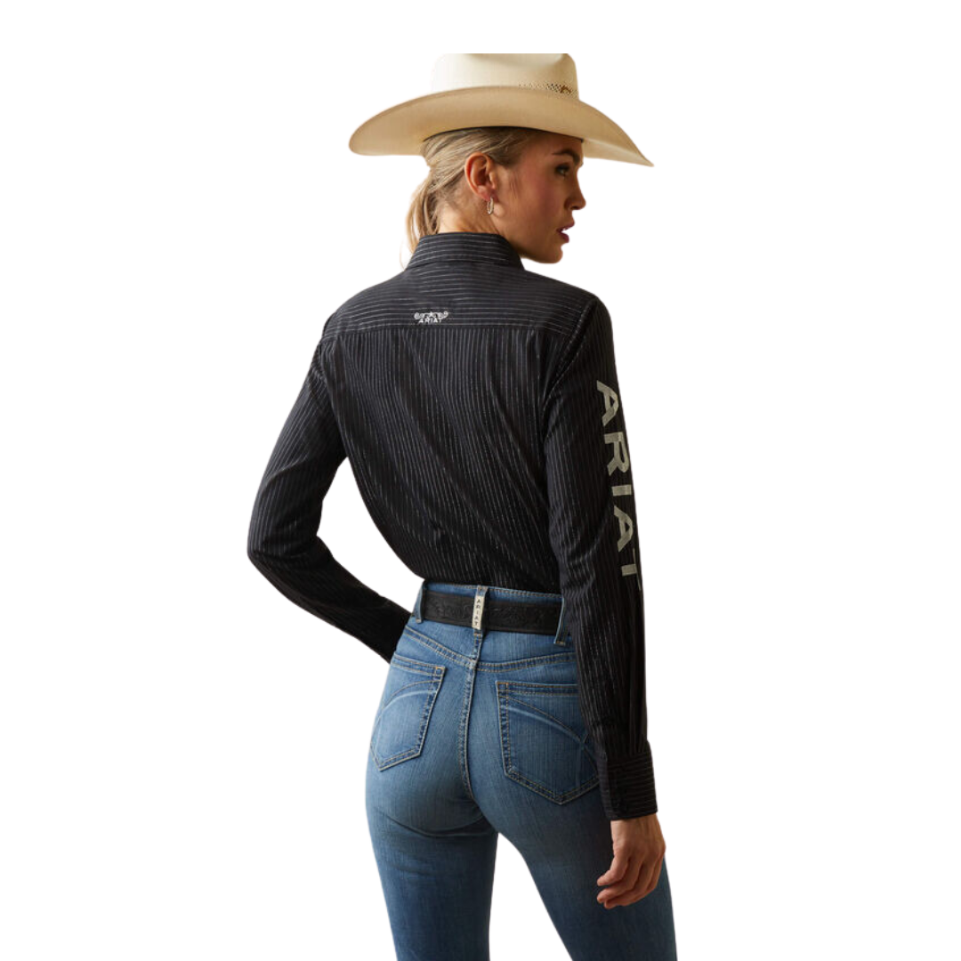 Ariat Women's Team Kirby Black Silver Lurex Shirt