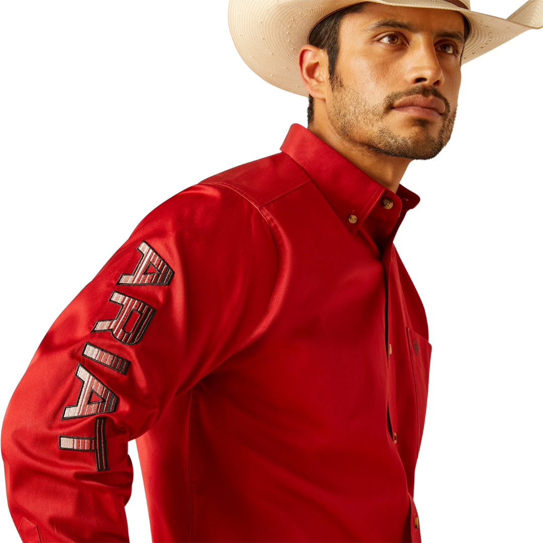 Ariat Men's Team Logo Twill Classic Red Shirt