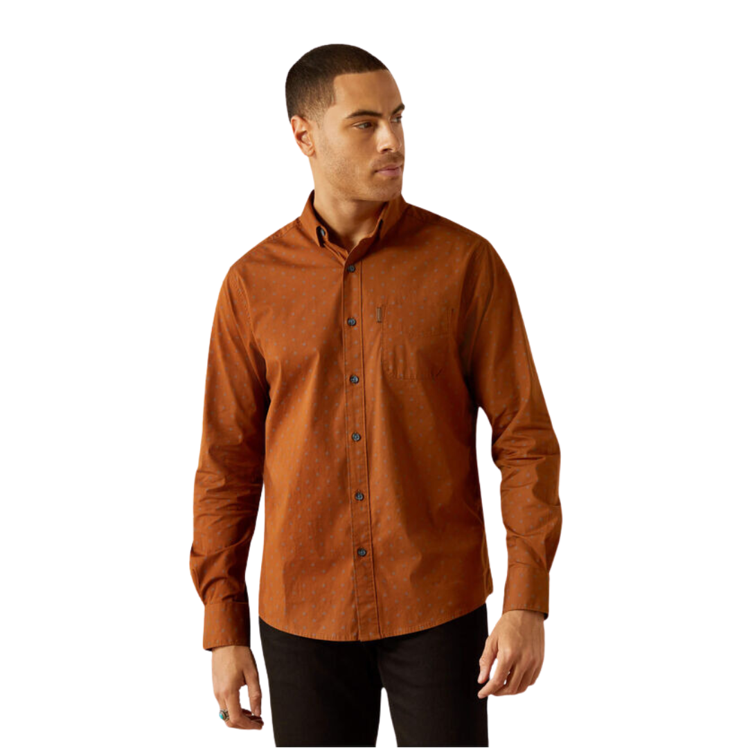 Ariat Men's Mickey Modern Fit Brown Shirt
