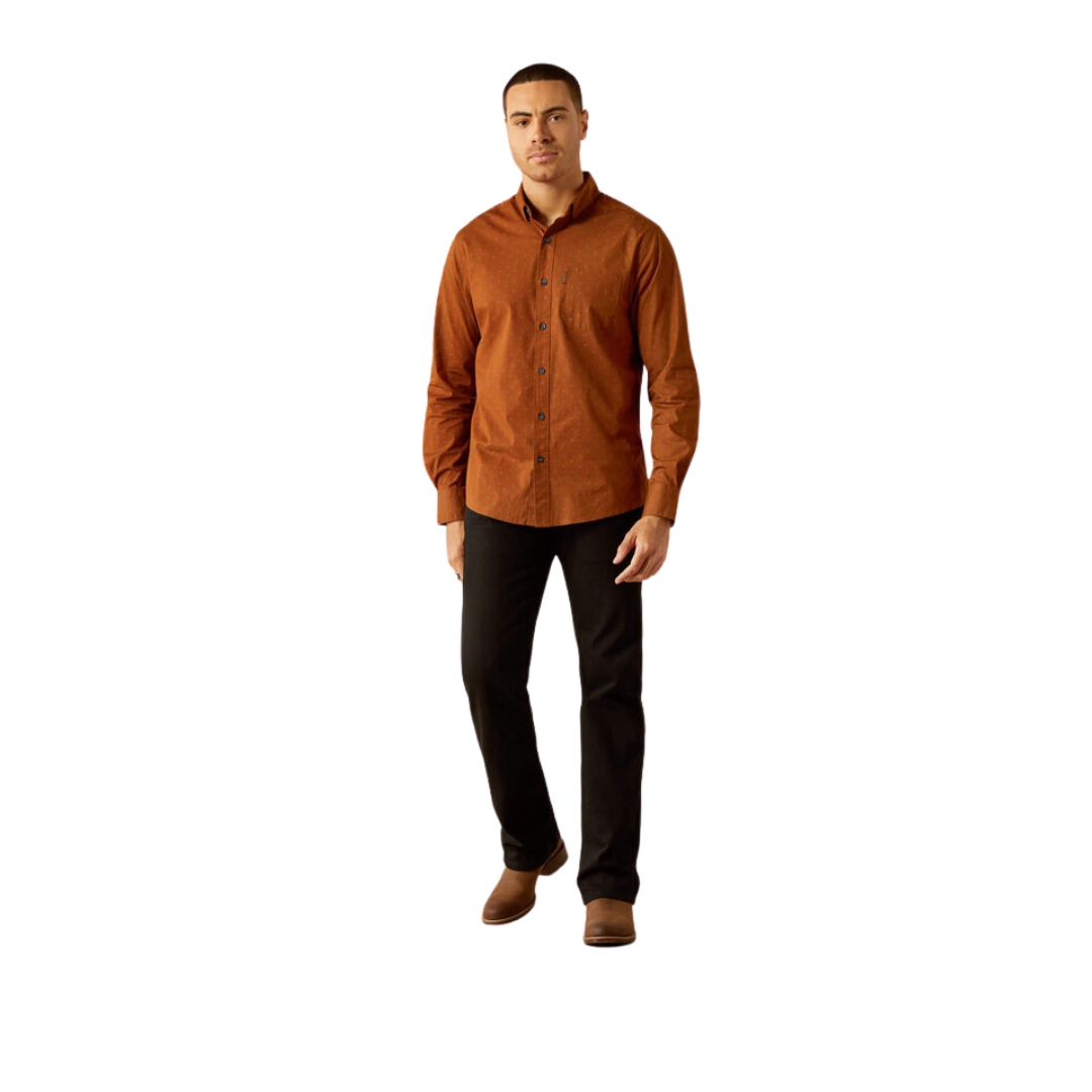 Ariat Men's Mickey Modern Fit Brown Shirt