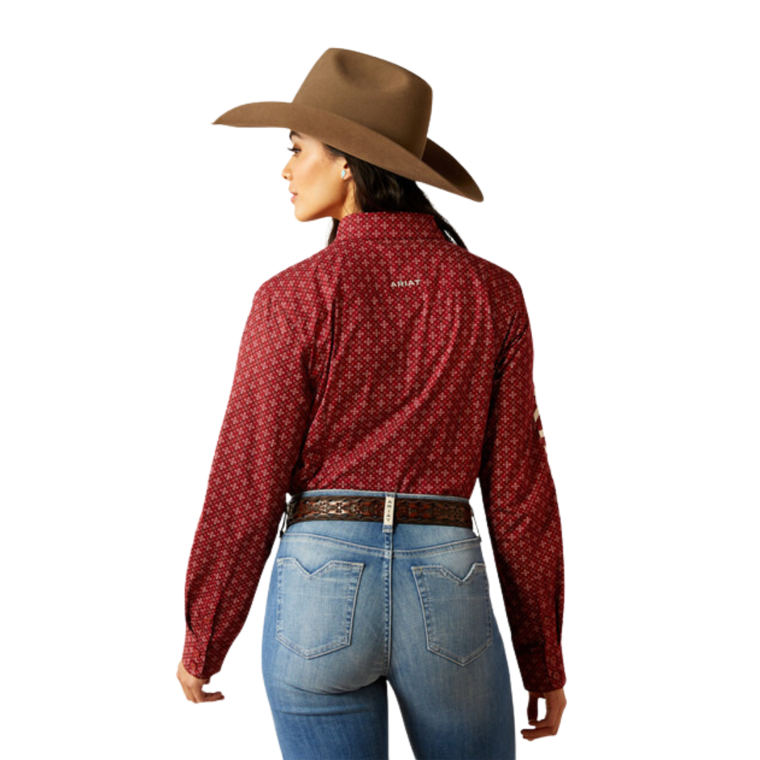 Ariat Women's Team Kirby Stretch Sanders Red Shirt