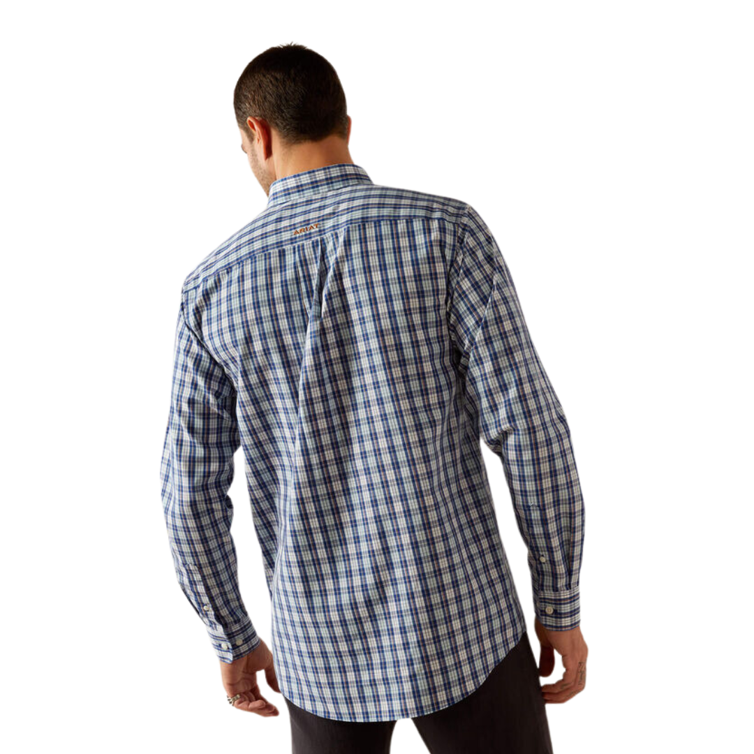 Ariat Men's Wrinkle Free Bronson Fitted Blue Shirt