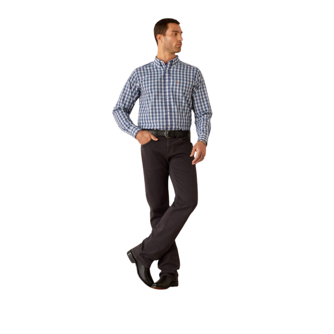 Ariat Men's Wrinkle Free Bronson Fitted Blue Shirt