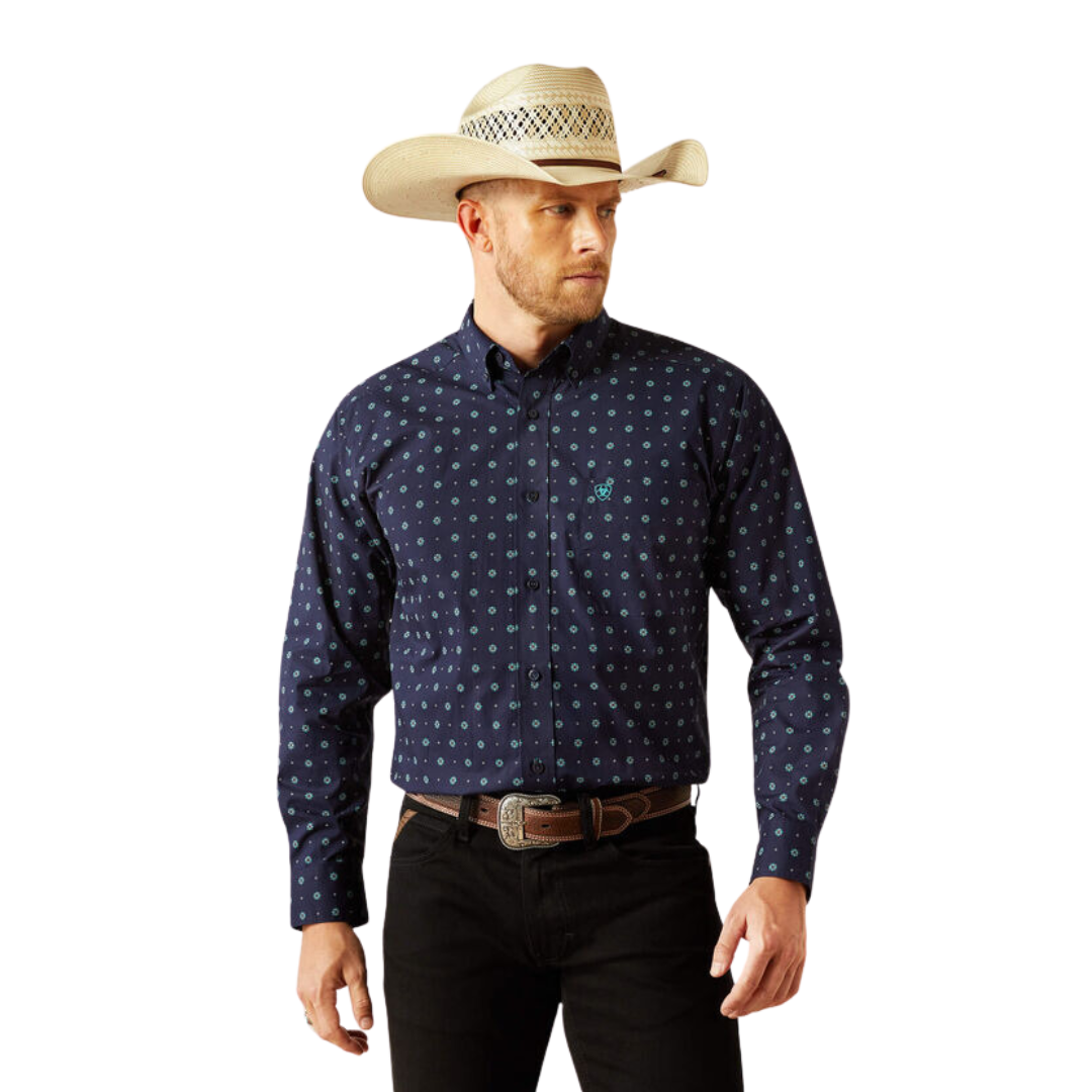 Ariat Men's Jacobi Classic Fit Navy Shirt
