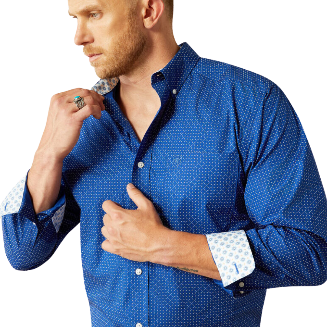 Ariat Men's Wrinkle Free Bodie Classic Navy Shirt