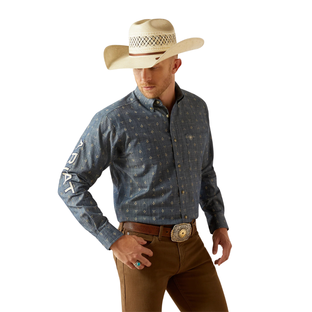 Ariat Men's Team Philibert Chambray Blue Shirt