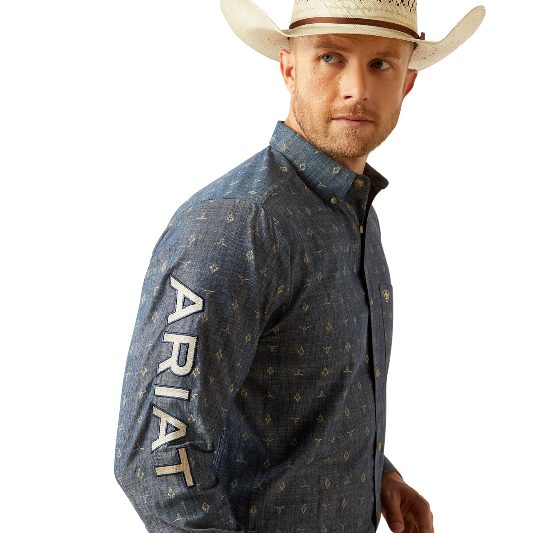 Ariat Men's Team Philibert Chambray Blue Shirt