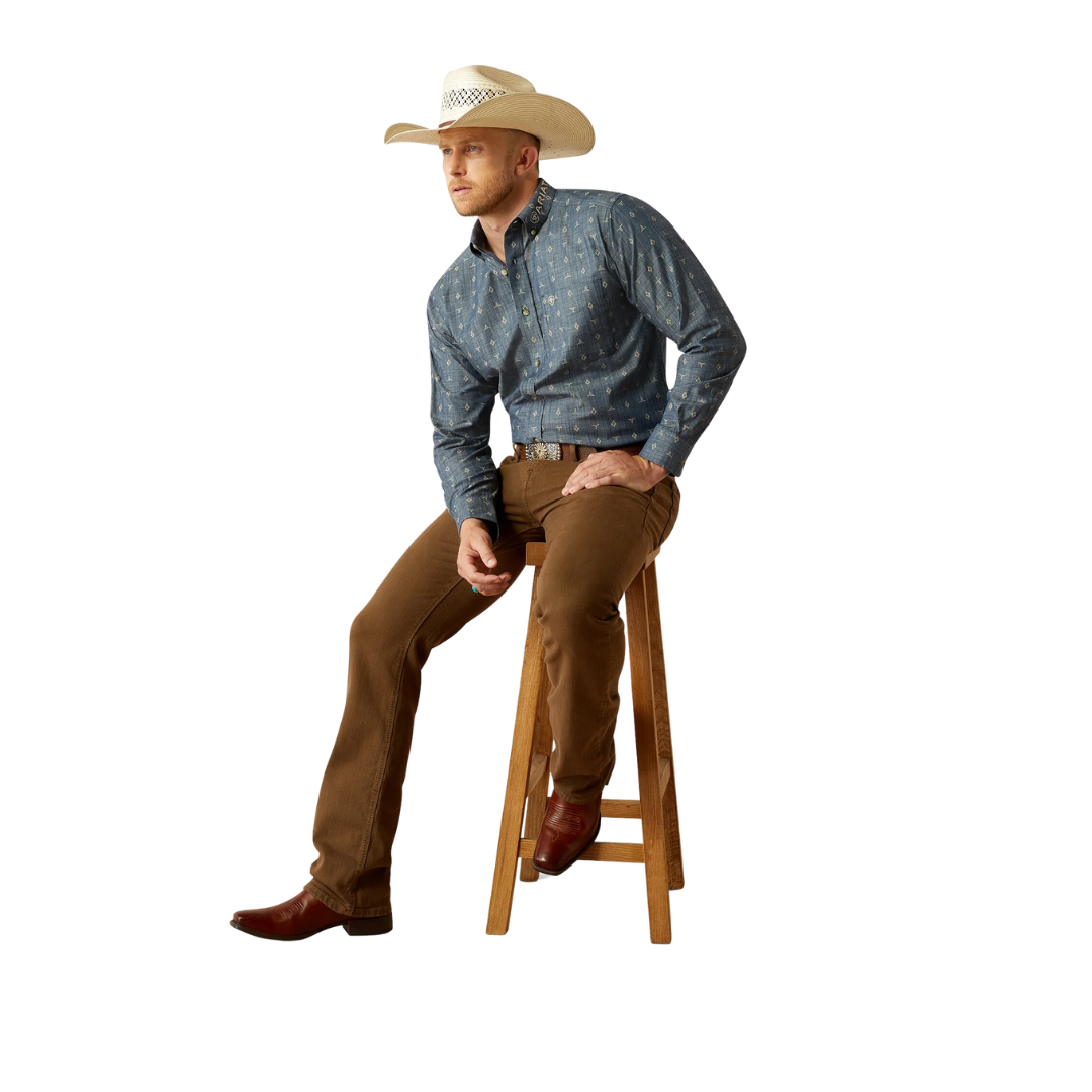 Ariat Men's Team Philibert Chambray Blue Shirt