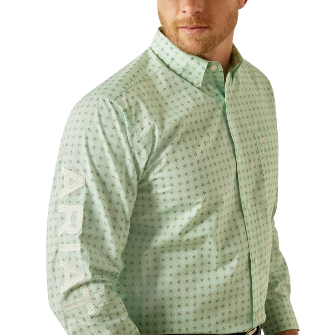 Ariat Men's Pierson Classic Fit Light Green Shirt