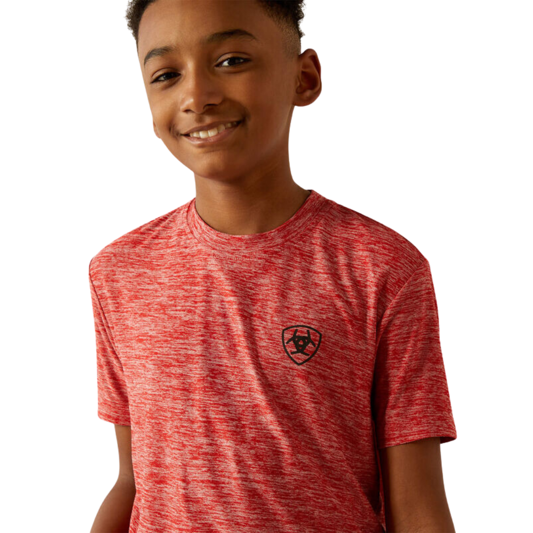 Ariat Youth Boy's Thematic Logo Charger Haute Red Tee Shirt