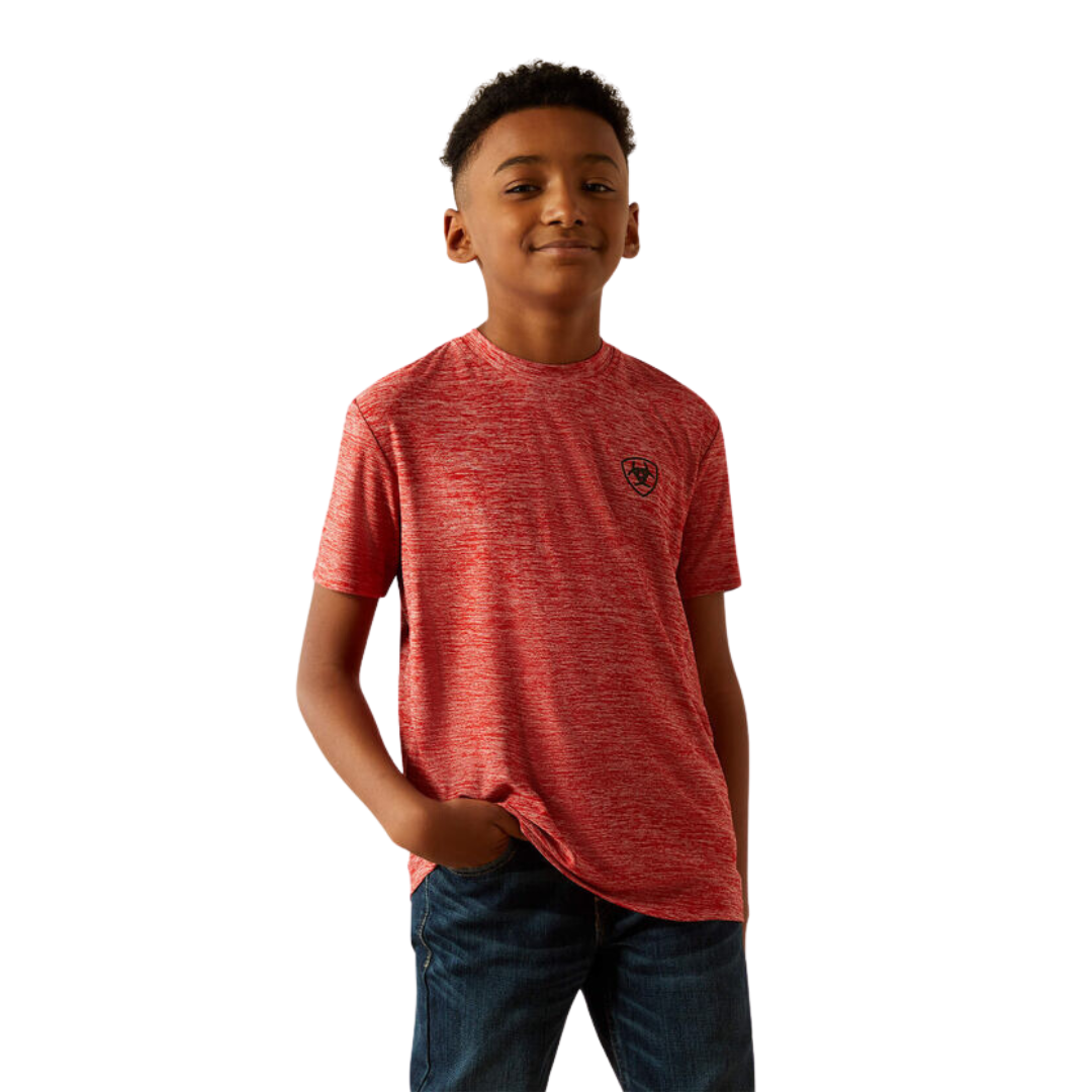 Ariat Youth Boy's Thematic Logo Charger Haute Red Tee Shirt