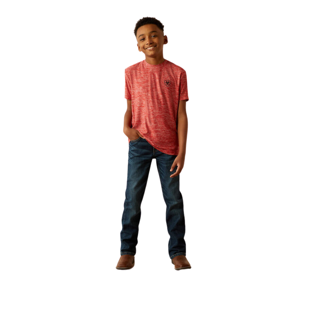 Ariat Youth Boy's Thematic Logo Charger Haute Red Tee Shirt