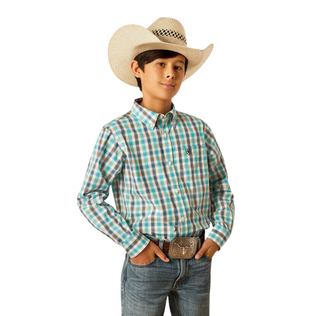 Ariat Youth Boy's Pro Series Johnathan Navy Shirt
