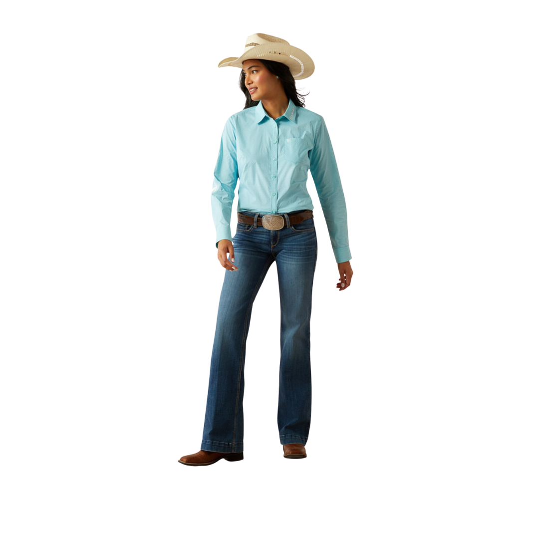 Ariat Women's Kirby Stretch Aruba Blue Shirt