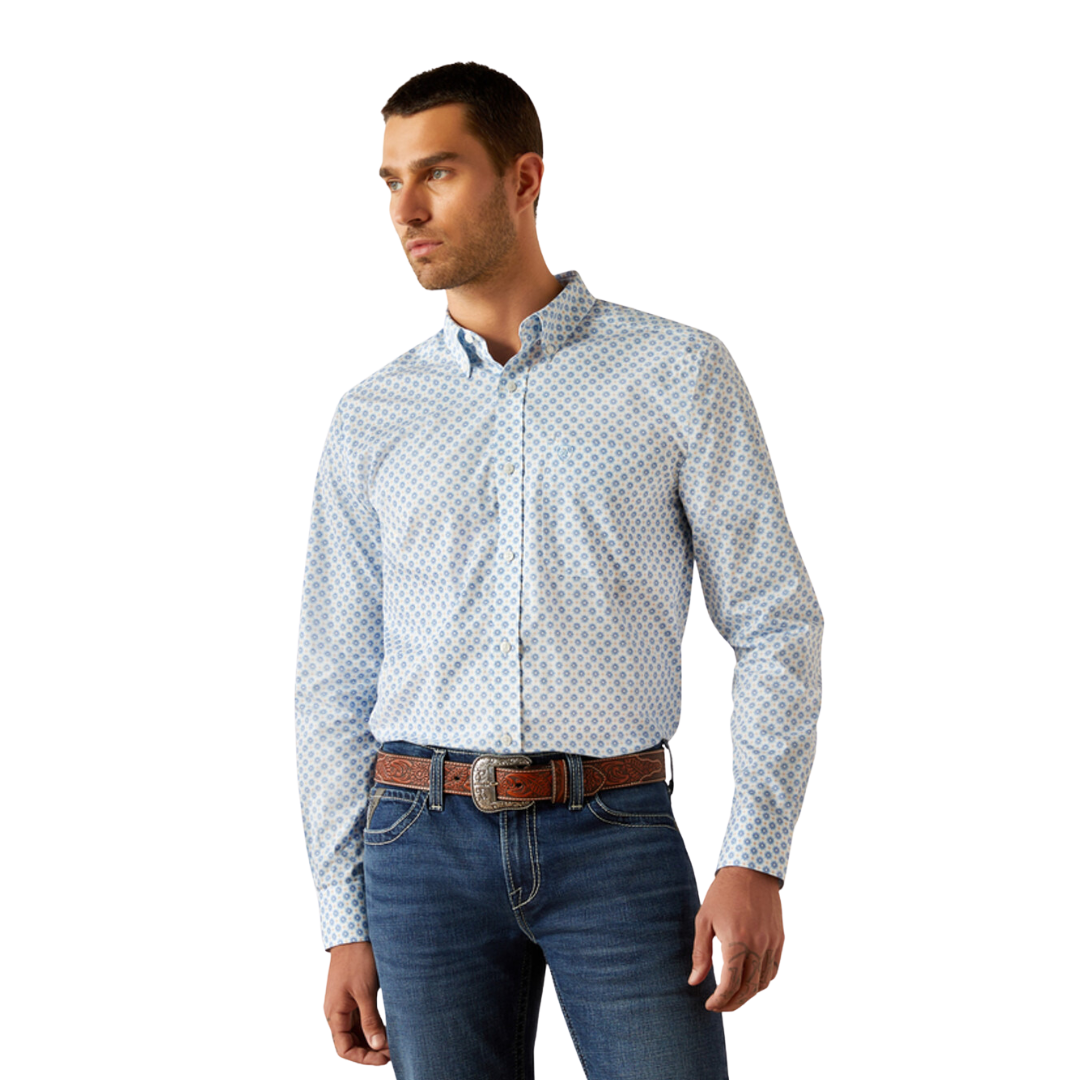 Ariat Men's Booker Wrinkle Dree Blue Shirt