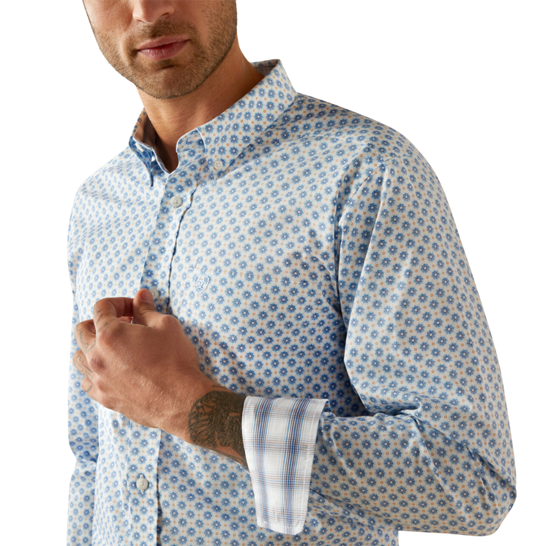 Ariat Men's Booker Wrinkle Dree Blue Shirt