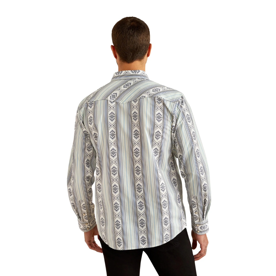 Ariat Men's Heller Retro Snap Blue Shirt