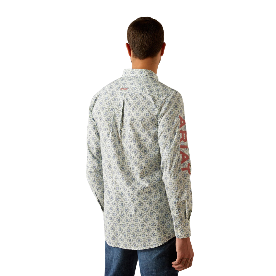 Ariat Men's Team Prestley Blue Orange Shirt