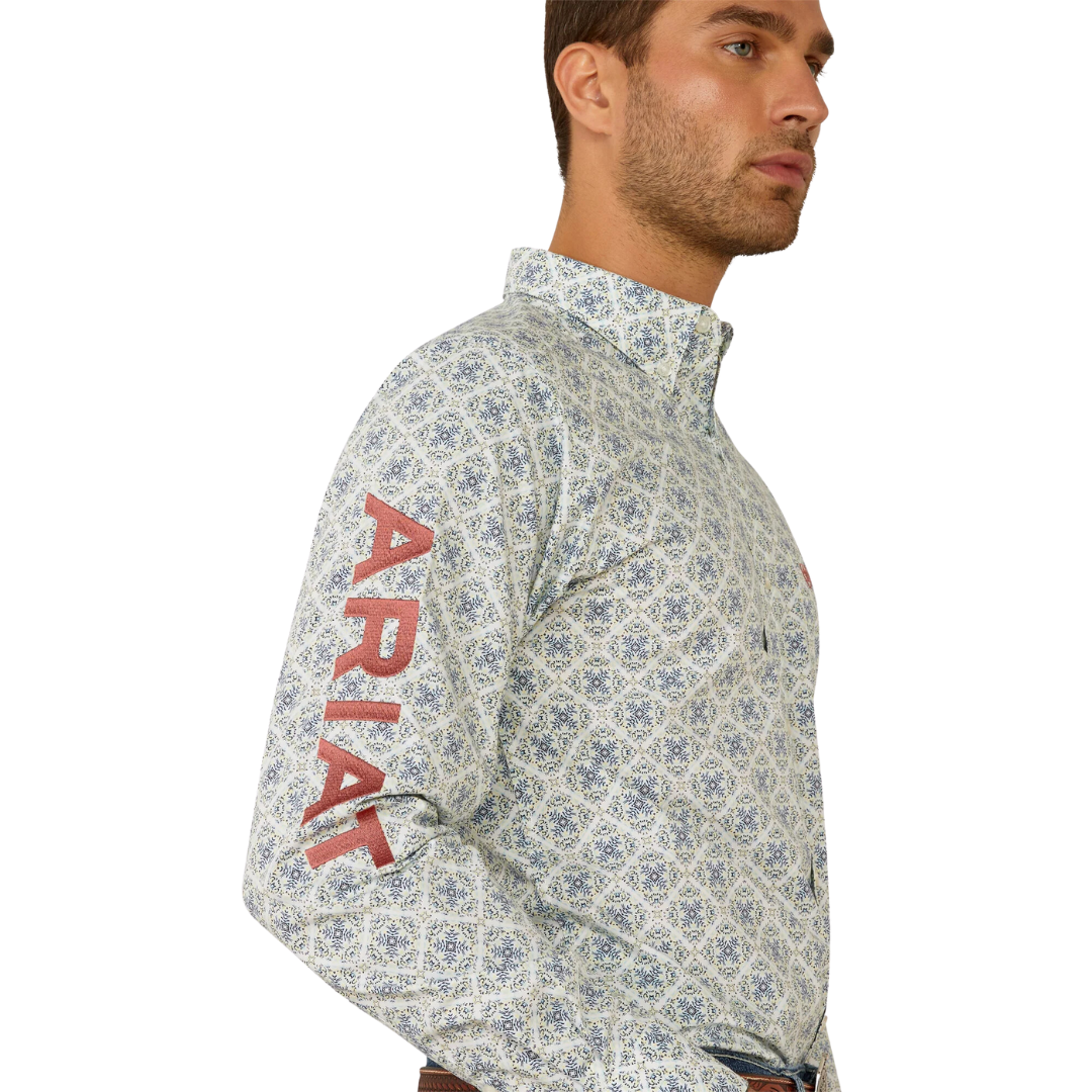 Ariat Men's Team Prestley Blue Orange Shirt