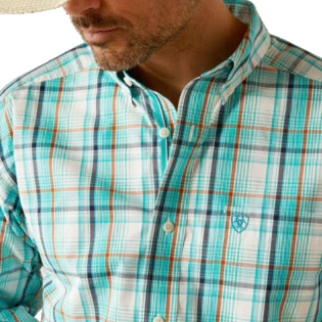 Ariat Men's Pro Series Justice Teal Shirt