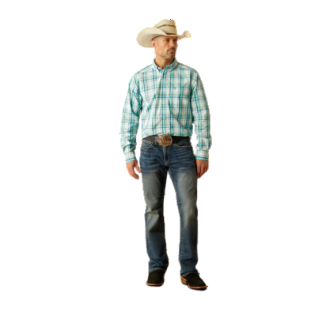 Ariat Men's Pro Series Justice Teal Shirt